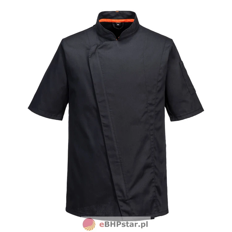 C739 Asymetryczna bluza szefa kuchni MeshAir Pro czarna.jpg