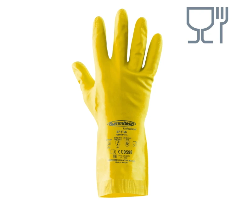 rękawice robocze chemiczne summitech gumowe flokowane ef-f-06 żolte-3.jpg