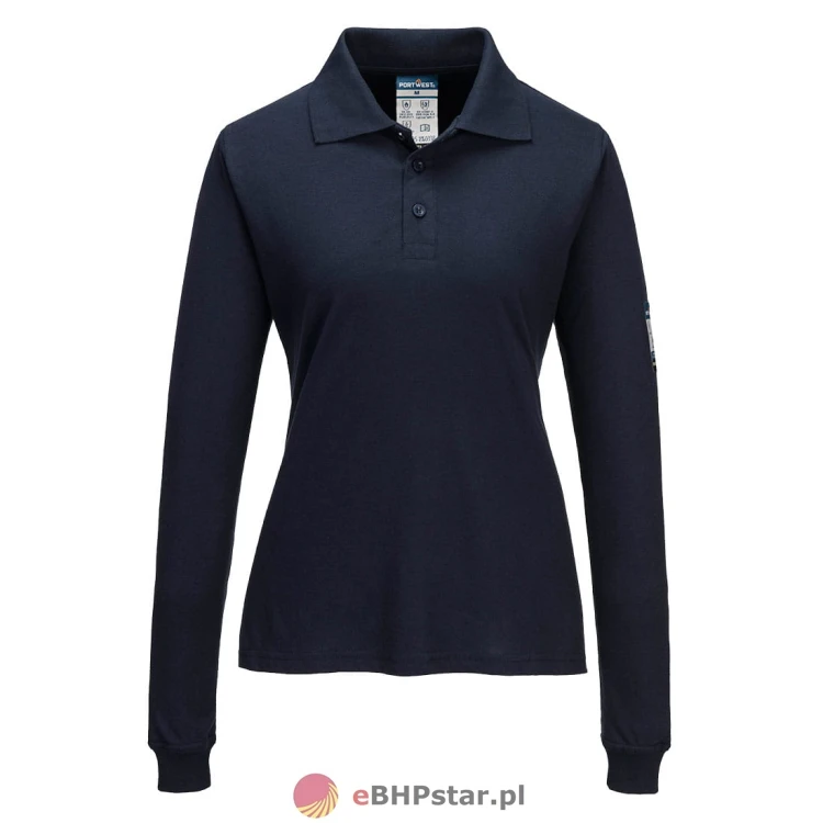 FR758 Koszulka trudnopalna Modaflame Polo z długimi rękawami kolor granatowy .jpg