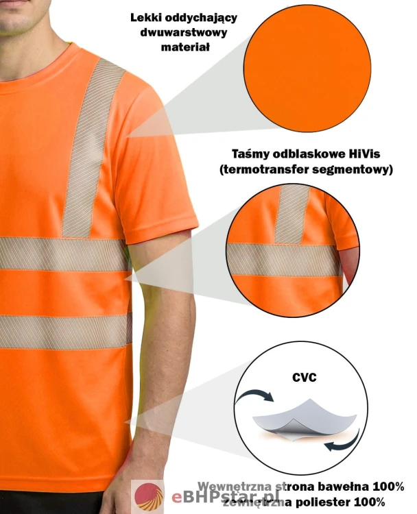 TSHV55 T-shirt ostrzegawczy NEOPLUS kolor Orange Fluor3.jpg