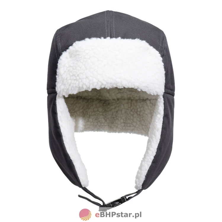 HA33 Czapka traperska z podszewką Sherpa kolor szary.jpg
