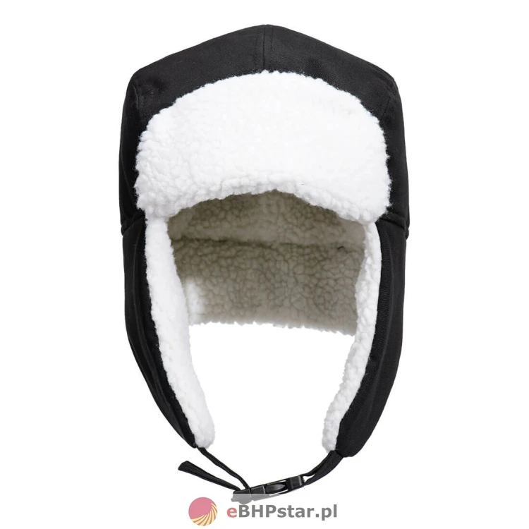 HA33 Czapka traperska z podszewką Sherpa kolor czarny.jpg