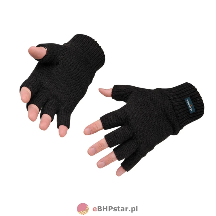 GL14 Rękawica dziana bez palców z Inslulatexem kolor czarny.jpg
