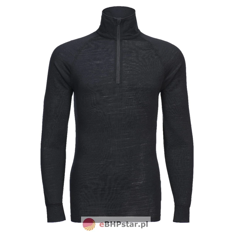 B184 Bluza z zamkiem 1/4 z wełny Merino kolor czarny.jpg