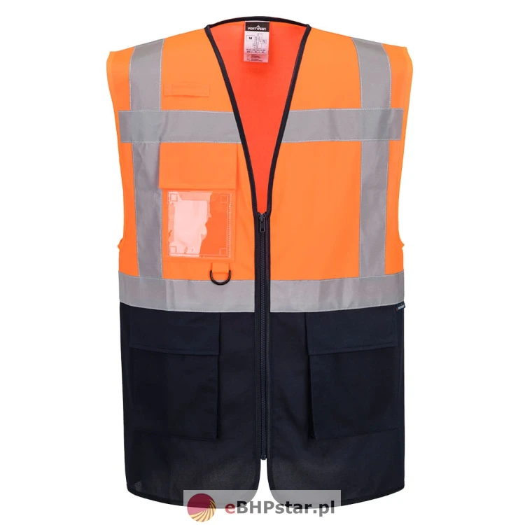 ES076 ES1 Essential Kamizelka reprezentacyjna Hi-Vis z kontrastem kolor pomarańczowy/granat.jpg