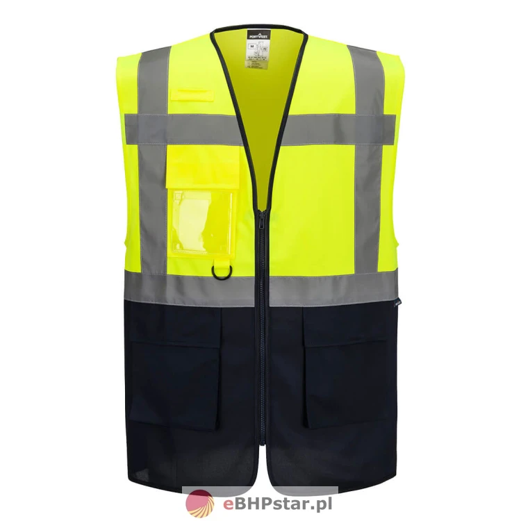 ES076 ES1 Essential Kamizelka reprezentacyjna Hi-Vis z kontrastem kolor żółty/granat.jpg