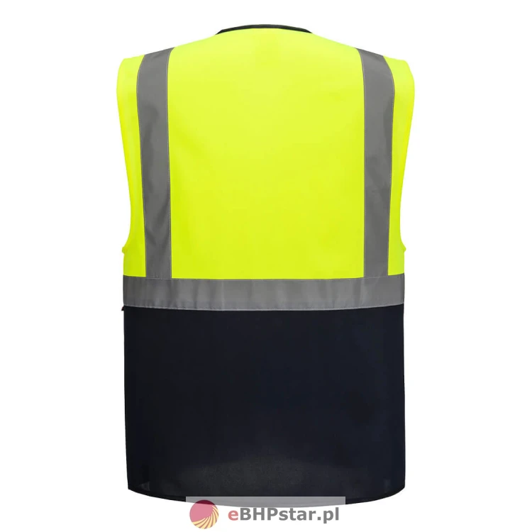 ES076 ES1 Essential Kamizelka reprezentacyjna Hi-Vis z kontrastem kolor żółty/granat_R.jpg