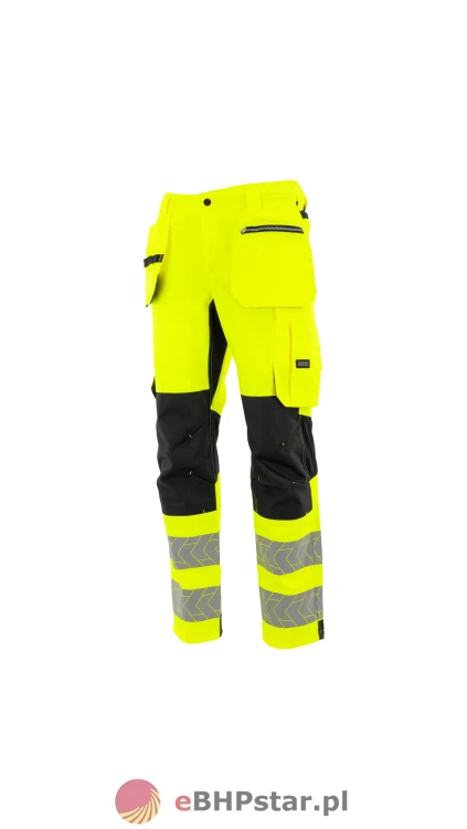 Spodnie do pasa monterskie MONTER HI-VIS kolor żółty/czarny.webp
