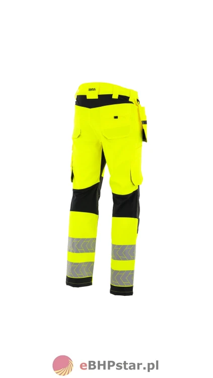 Spodnie do pasa monterskie MONTER HI-VIS kolor żółty/czarny1.webp