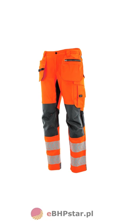 Spodnie do pasa monterskie MONTER HI-VIS kolor pomarańczowy/czarny.webp