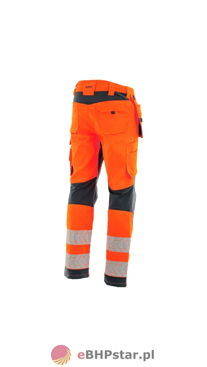 Spodnie do pasa monterskie MONTER HI-VIS kolor pomarańczowy/czarny.webp