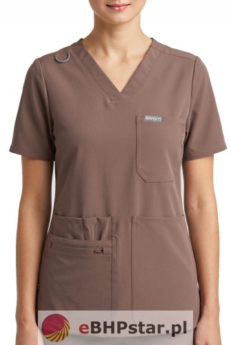 MYNTS V-Neck Pocket Genius – Scrub Top Women WMT001 Sahara Mokka