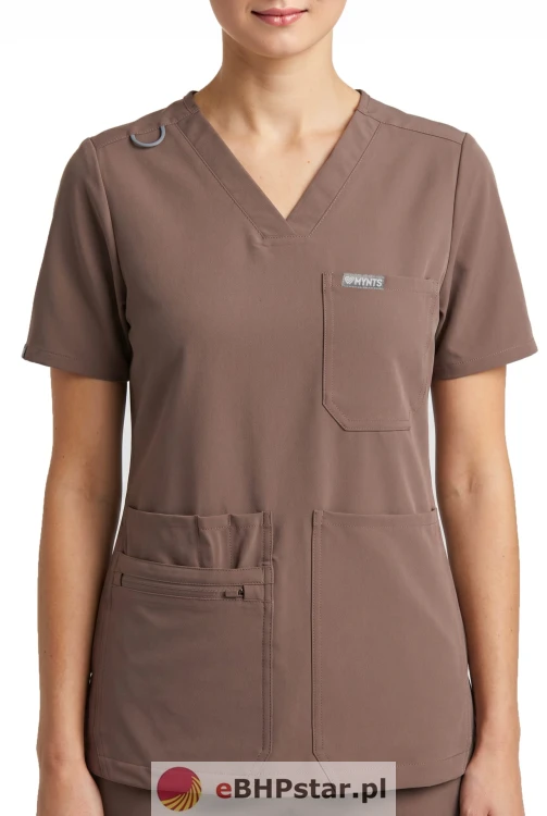 MYNTS V-Neck Pocket Genius – Scrub Top Women WMT001 Sahara Mokka.jpg