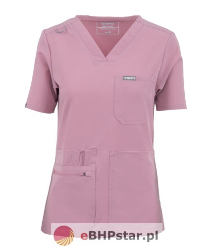 MYNTS V-Neck Pocket Genius – Scrub Top Women WMT001 Rose Water1.jpg