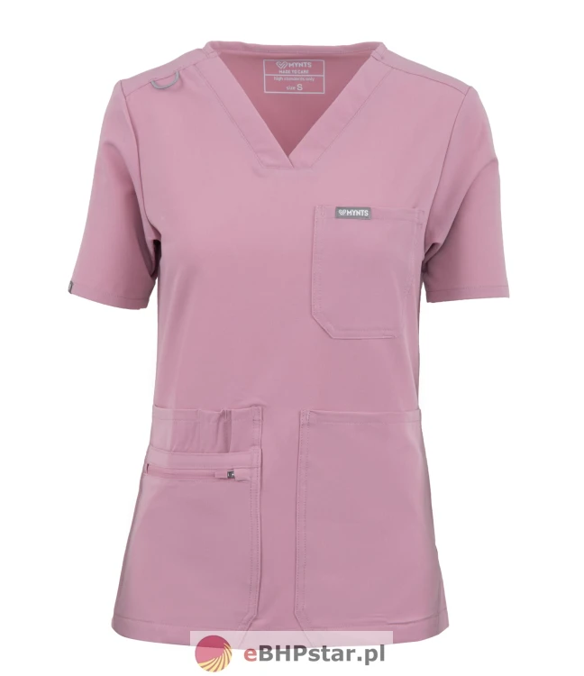 MYNTS V-Neck Pocket Genius – Scrub Top Women WMT001 Rose Water1.jpg