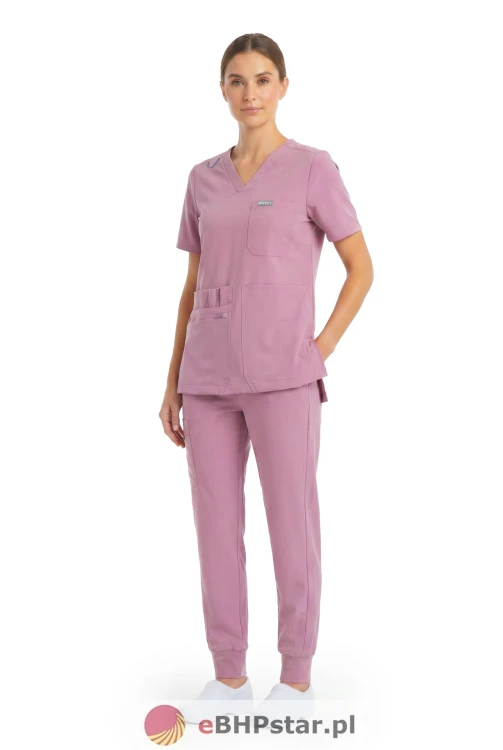 MYNTS V-Neck Pocket Genius – Scrub Top Women WMT001 Rose Water2.jpg