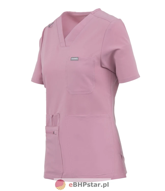 MYNTS V-Neck Pocket Genius – Scrub Top Women WMT001 Rose Water3.jpg