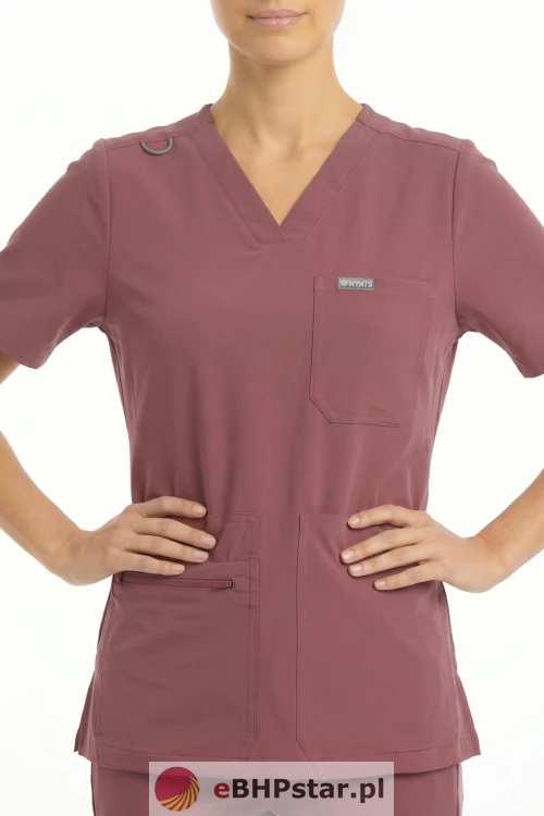 MYNTS V-Neck Pocket Genius – Scrub Top Women WMT001 Terra Rose .jpg