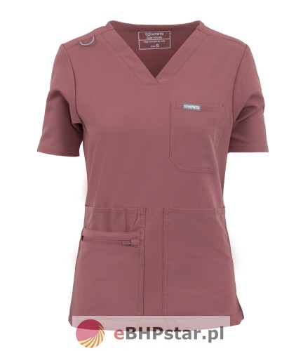 MYNTS V-Neck Pocket Genius – Scrub Top Women WMT001 Terra Rose1.jpg