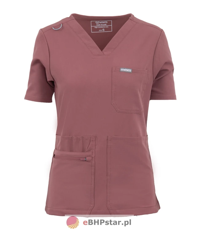 MYNTS V-Neck Pocket Genius – Scrub Top Women WMT001 Terra Rose1.jpg
