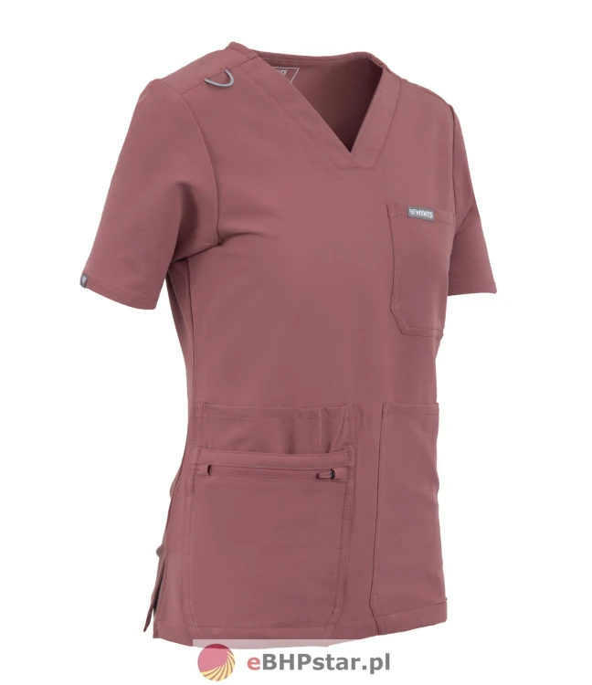 MYNTS V-Neck Pocket Genius – Scrub Top Women WMT001 Terra Rose3.jpg
