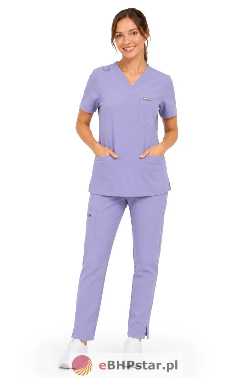 MYNTS V-Neck Two Pockets – Scrub Top Women WMT002 Lavender2.png