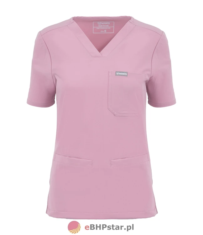 MYNTS V-Neck Two Pockets – Scrub Top Women WMT002 Rose Water1.jpg