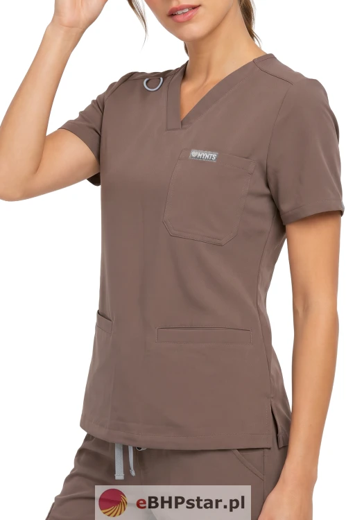 MYNTS V-Neck Two Pockets – Scrub Top Women WMT002 Sahara Mokka.png