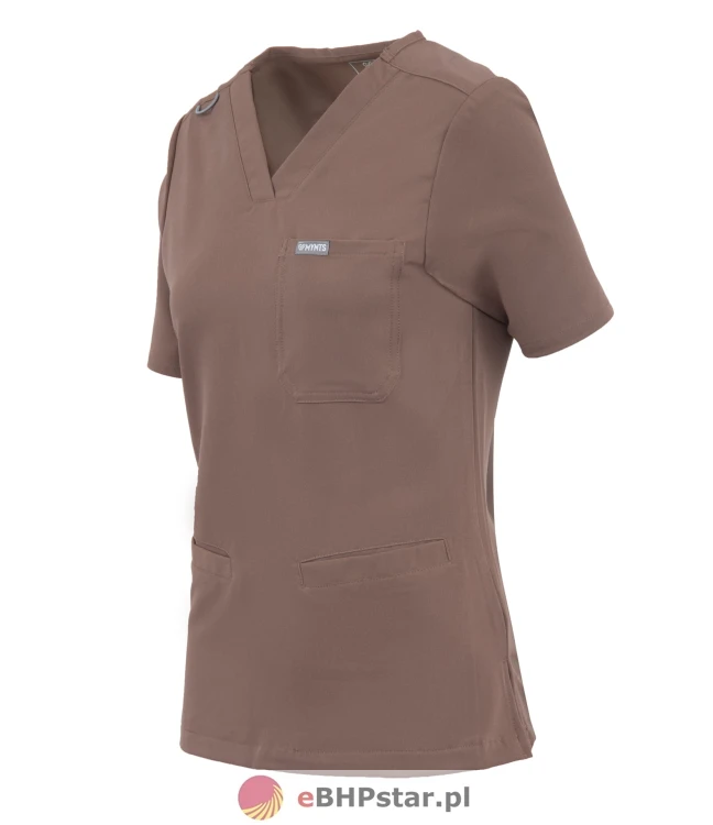 MYNTS V-Neck Two Pockets – Scrub Top Women WMT002 Sahara Mokka3.jpg
