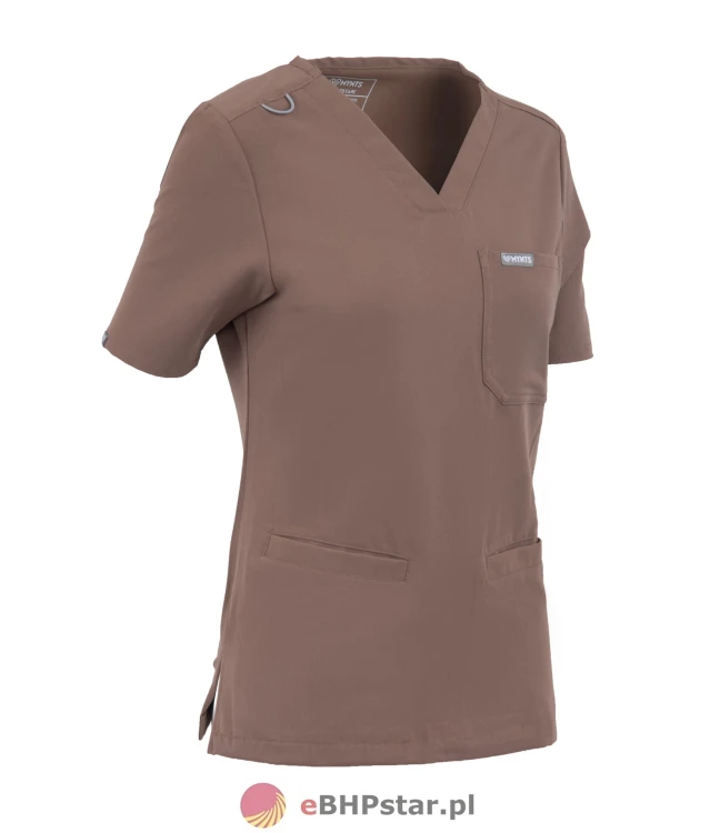 MYNTS V-Neck Two Pockets – Scrub Top Women WMT002 Sahara Mokka4.jpg