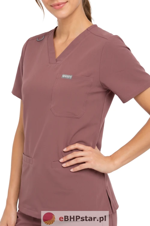 MYNTS V-Neck Two Pockets – Scrub Top Women WMT002 Terra Rose.png