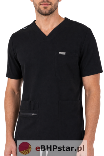 MYNTS V-Neck Pocket Genius - ScrubTop Men MMT003 Black