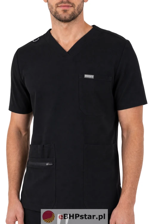 MYNTS V-Neck Pocket Genius - ScrubTop Men MMT003 Black.png
