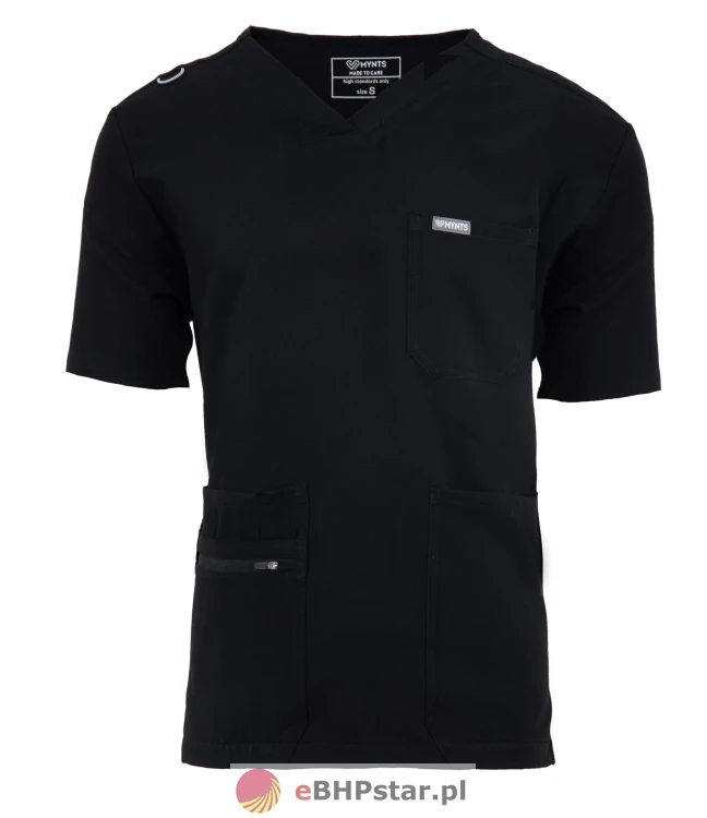 MYNTS V-Neck Pocket Genius - ScrubTop Men MMT003 Black1.jpg