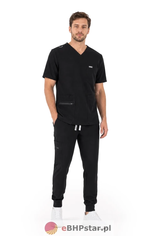 MYNTS V-Neck Pocket Genius - ScrubTop Men MMT003 Black2.png