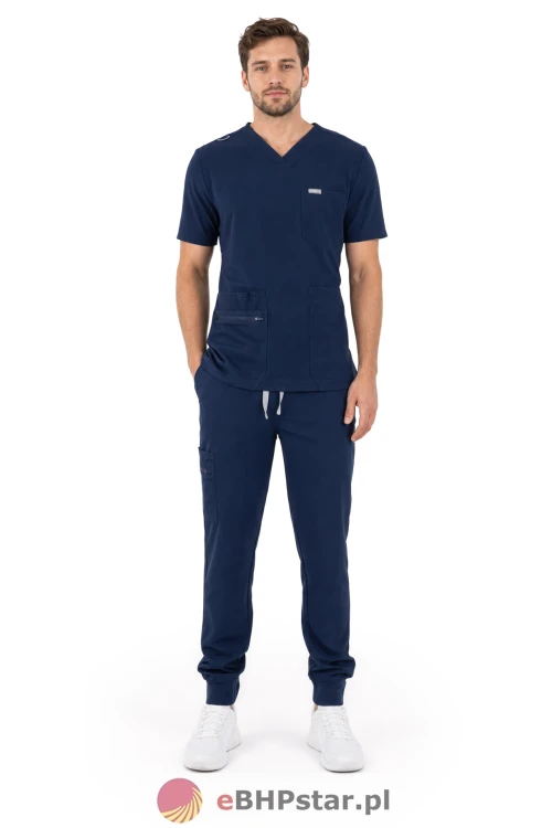 MYNTS V-Neck Pocket Genius - ScrubTop Men MMT003 Midnight Navy2.png