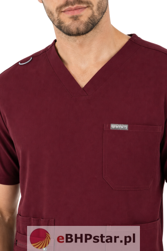 MYNTS V-Neck Pocket Genius - ScrubTop Men MMT003 Burgundy