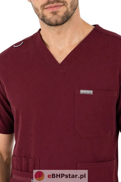 MYNTS V-Neck Pocket Genius - ScrubTop Men MMT003 Burgundy.png