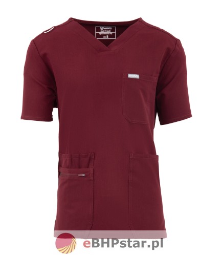 MYNTS V-Neck Pocket Genius - ScrubTop Men MMT003 Burgundy1.jpg