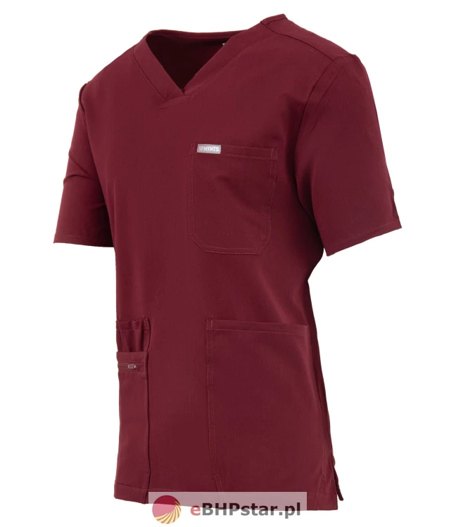 MYNTS V-Neck Pocket Genius - ScrubTop Men MMT003 Burgundy3.jpg