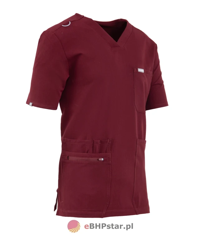 MYNTS V-Neck Pocket Genius - ScrubTop Men MMT003 Burgundy4.jpg
