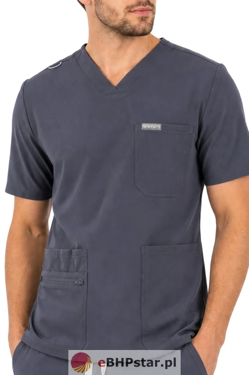 MYNTS V-Neck Pocket Genius - ScrubTop Men MMT003 MoonStone Grey.png