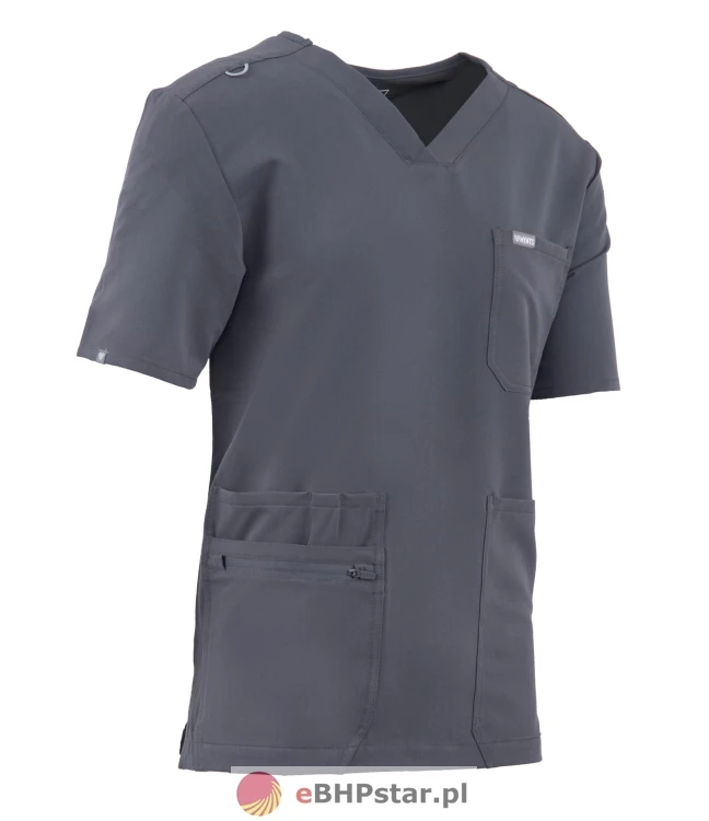 MYNTS V-Neck Pocket Genius - ScrubTop Men MMT003 MoonStone Grey4.jpg