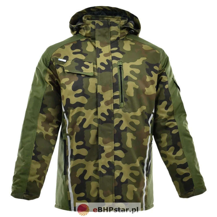Kurtka długa ocieplana STANDARD WINTER kolor zielony camo/oliwkowy.jpg