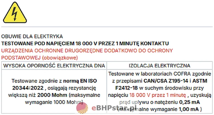 Trzewiki elektroizolacyjne Cofra NEW ELECTRICAL SB PS E HI CI WPA HRO LG FO SR-2