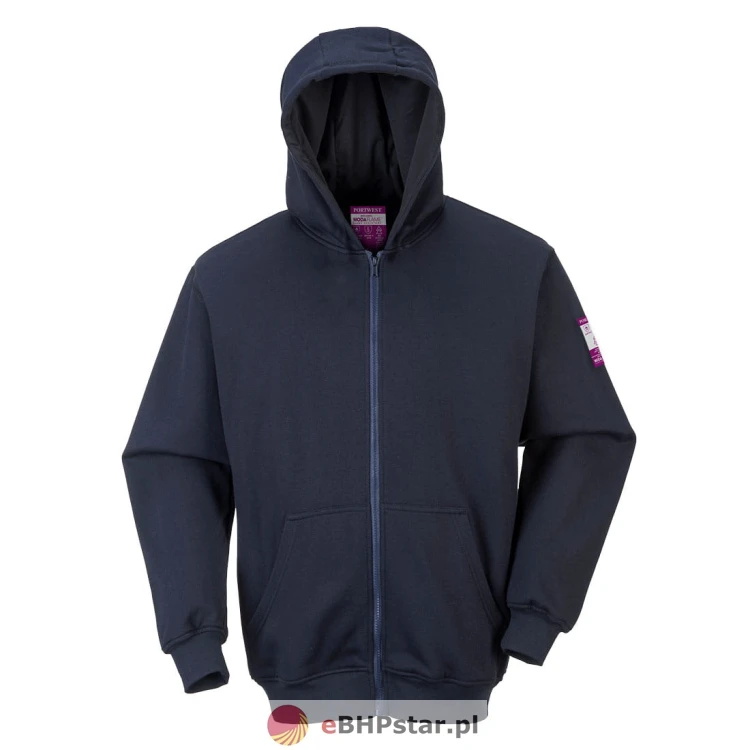 FR81 Trudnopalny sweter Modaflame z kapturem zapinany na zamek