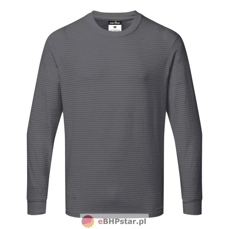 AS22 T-shirt antystatyczny ESD z długim rękawem