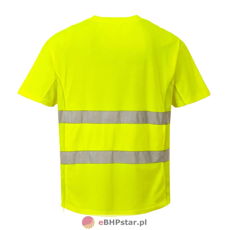C394 Ostrzegawczy T-shirt z panelami z siatki 1.jpg