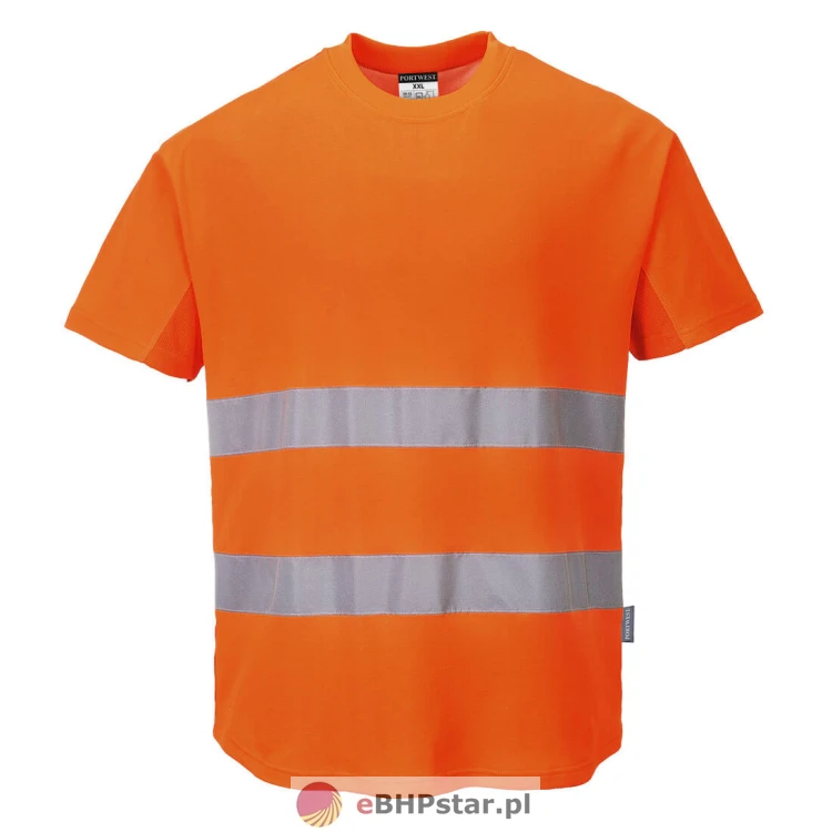C394 Ostrzegawczy T-shirt z panelami z siatki 2.jpg